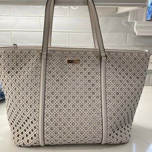 Kate Spade Large White Summer Tote